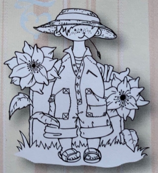 Clear Stamp Snoesjes, Knabe mit Sonnenblume